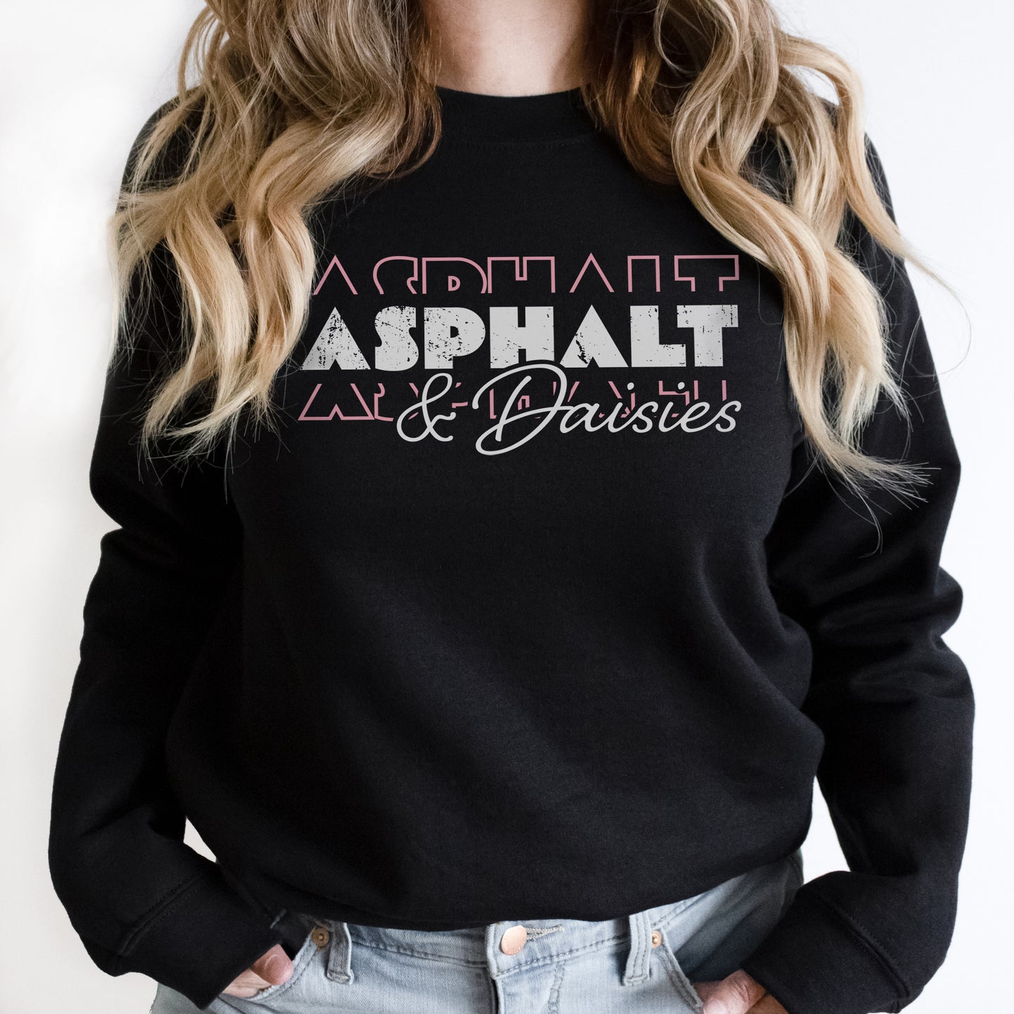 Asphalt & Daisies Distressed Logo Sweatshirt