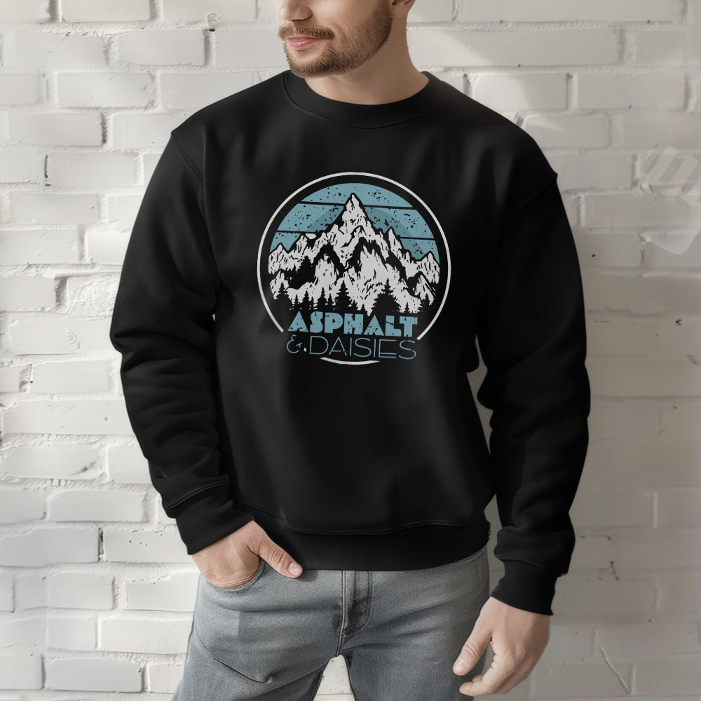 Asphalt & Daisies Mountain Logo Mens Sweatshirt