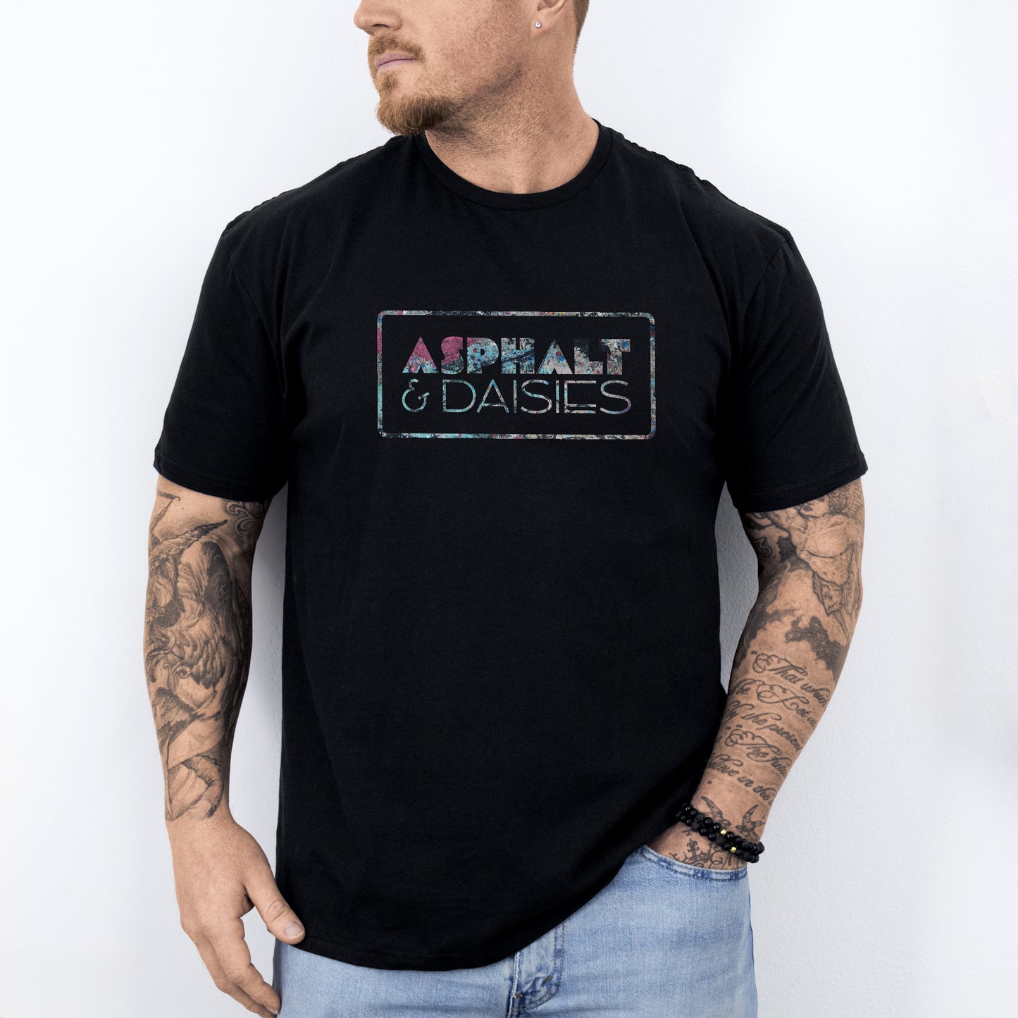Asphalt & Daisies - Paint Badge - T-Shirt