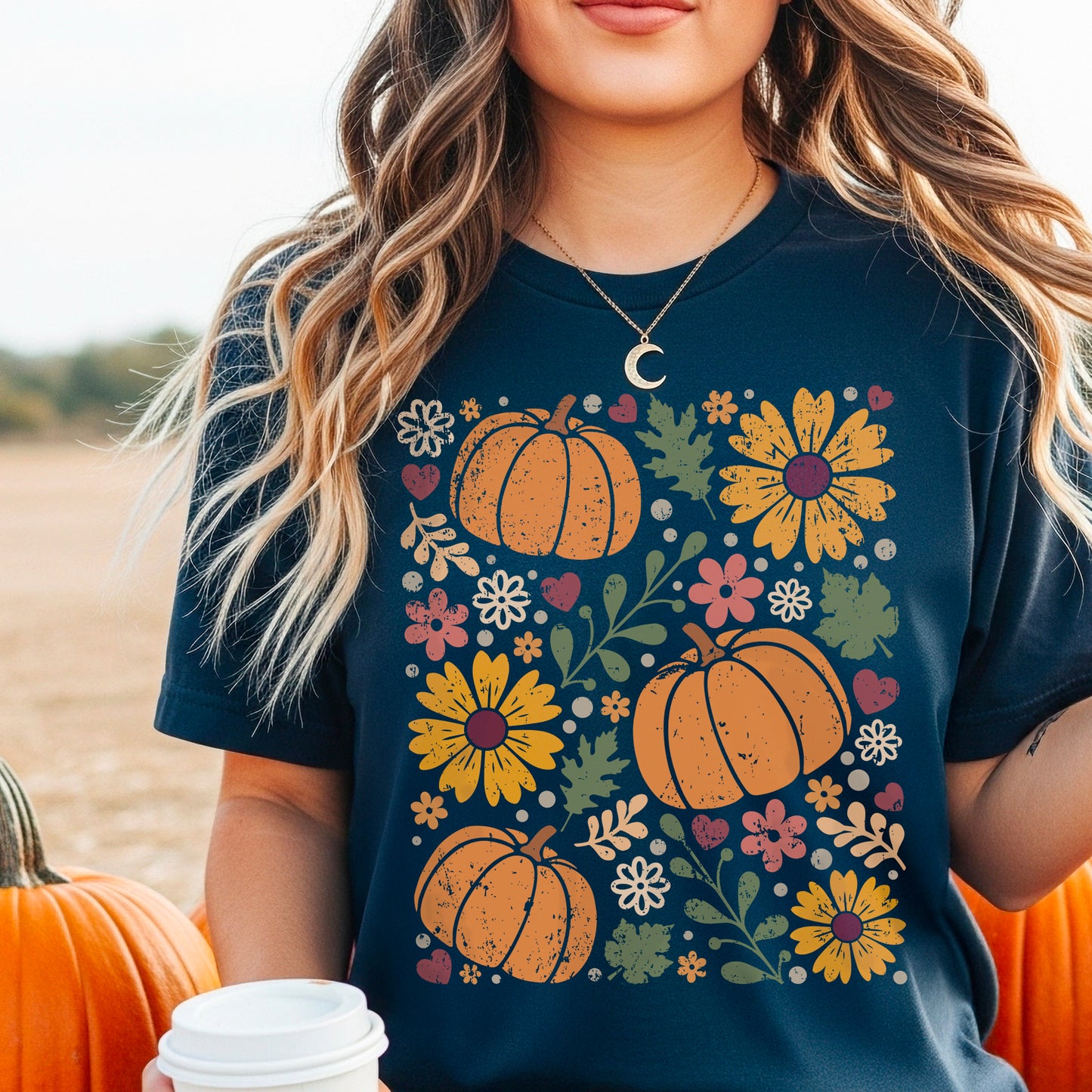 Pumpkins & Flowers T-Shirt