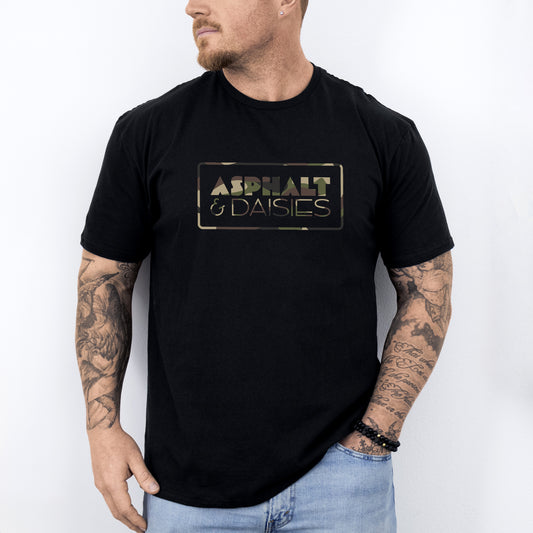 Asphalt & Daisies - Camo Badge - T-Shirt