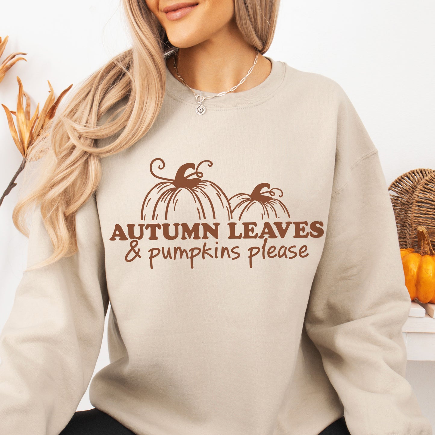 Autumn Leaves & Pumpkins Please Sweatshirt