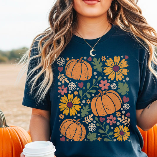 Pumpkins & Flowers T-Shirt
