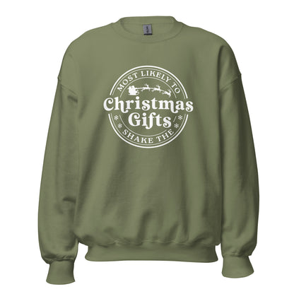 Most Likely To Shake The Christmas Gifts Sweatshirt